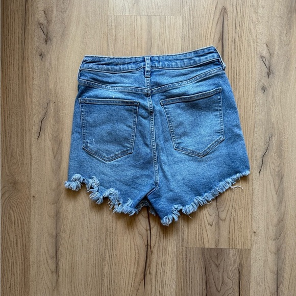 Distressed Blue Denim Women Shorts - Picture 4 of 4